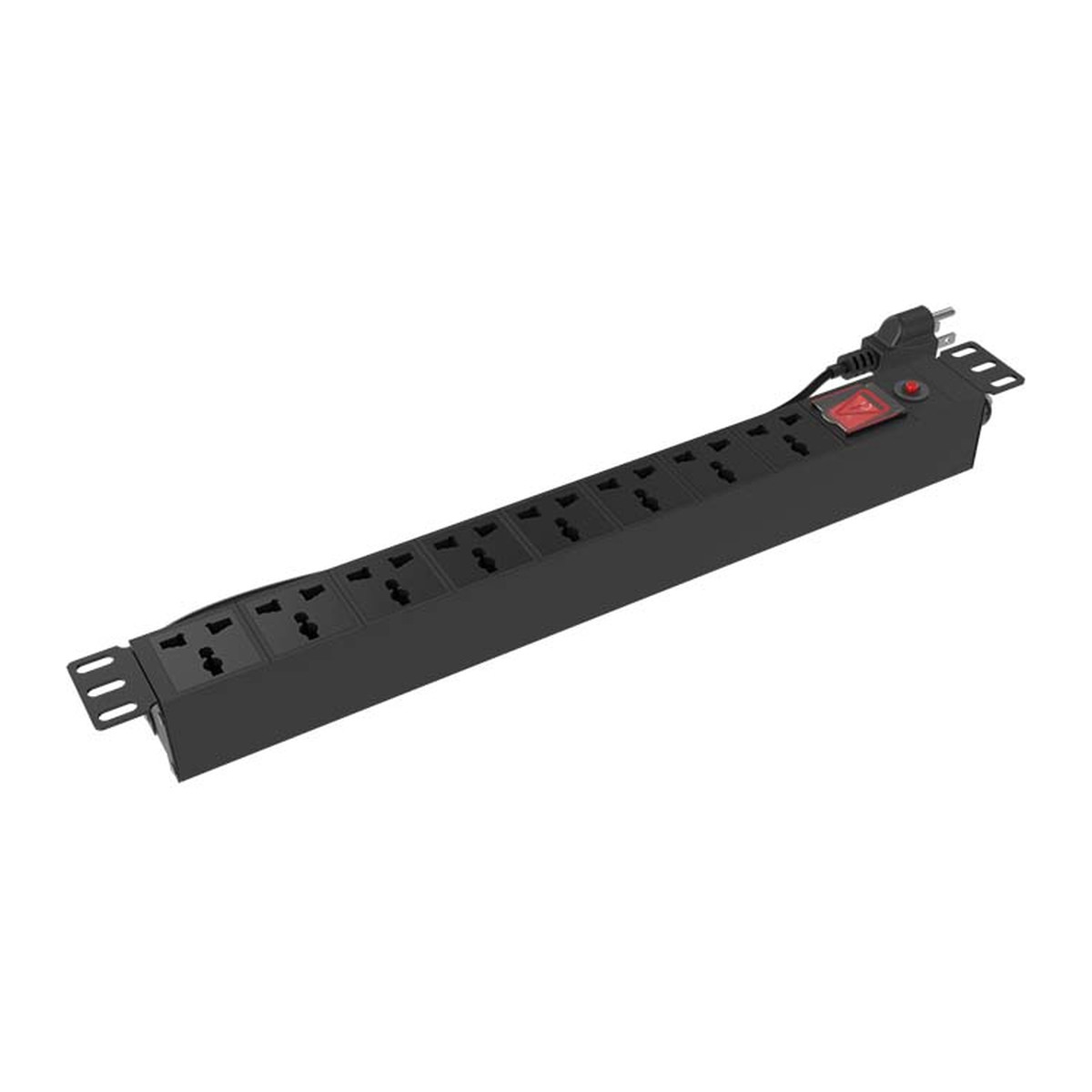 Regleta para rack Nexxt Solutions NPD-21U8U15A 8 tomas 1U 220 V Negro