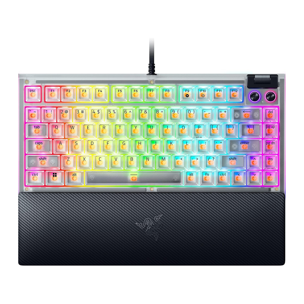 Teclado gamer Razer BlackWidow V4 75% hot-swap Phantom White (inglés EE. UU.)