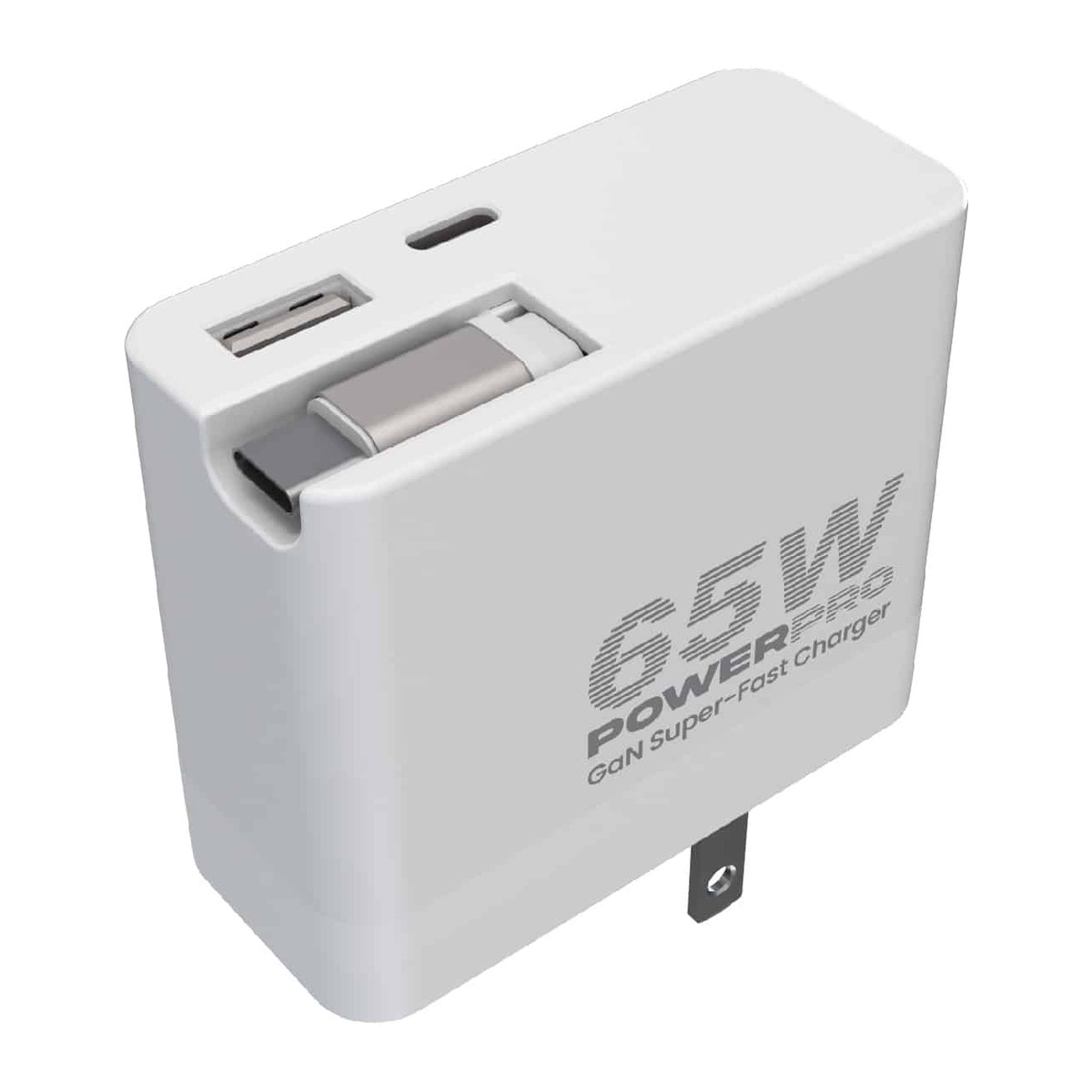 Cargador de pared Unno Tekno PW5072WT GaN 65W USB-A/C blanco