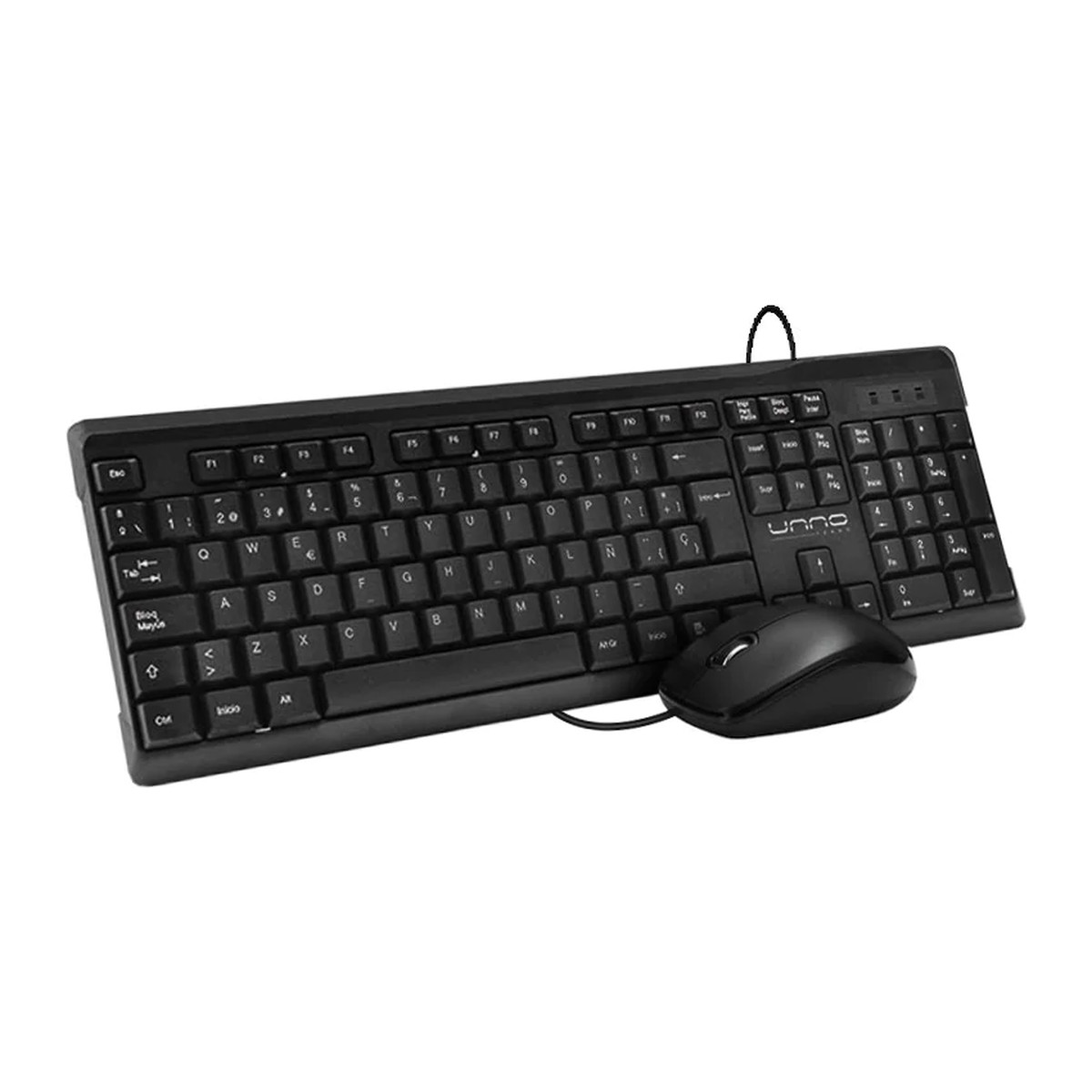 Teclado y mouse Unno Tekno Klass USB negro