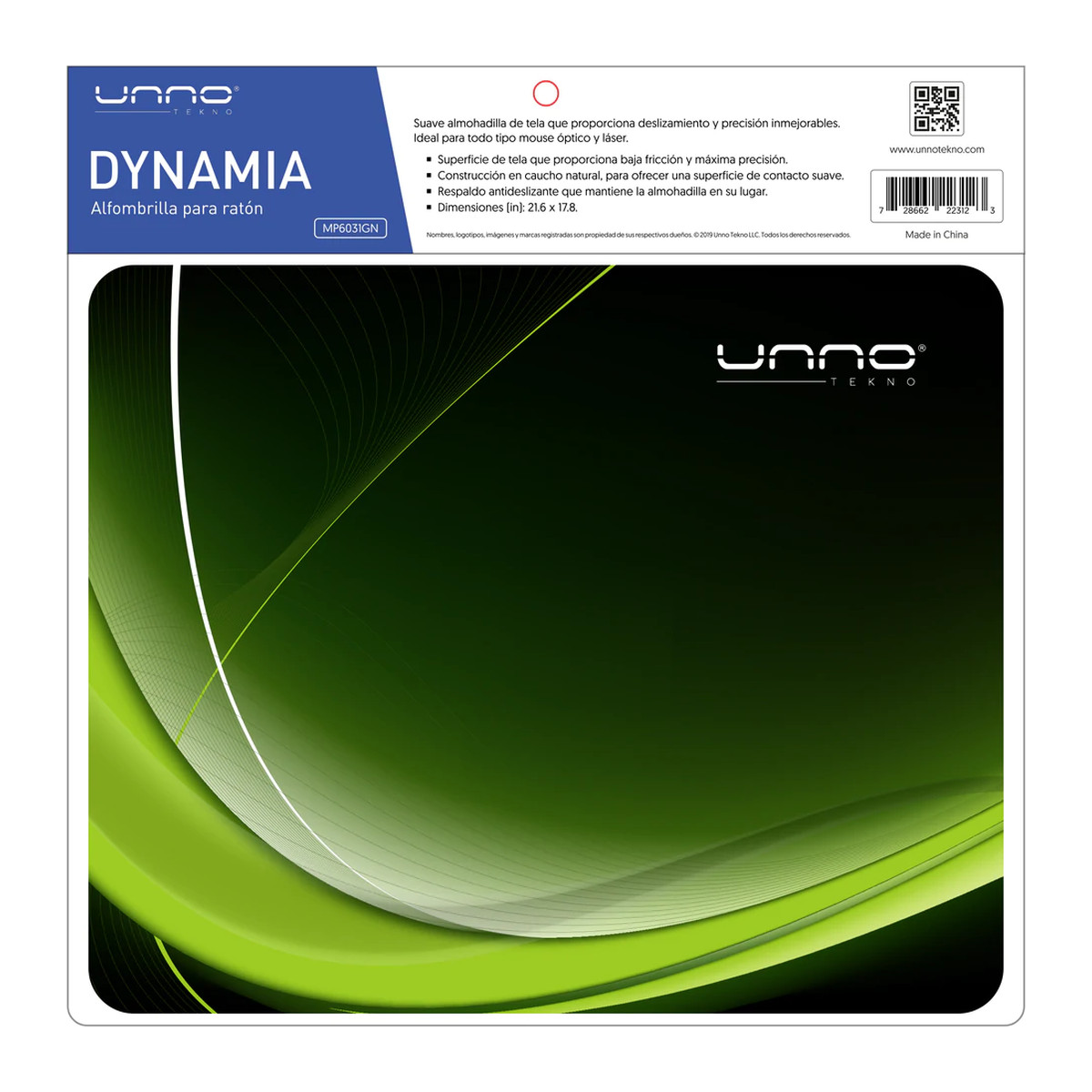 Mousepad Unno Tekno Dynamia Verde