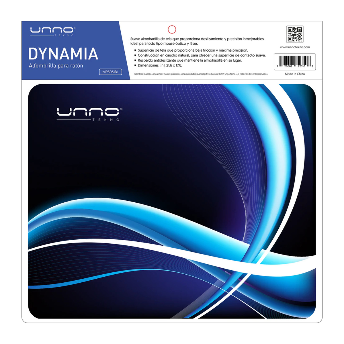 Mousepad Unno Tekno Dynamia Azul