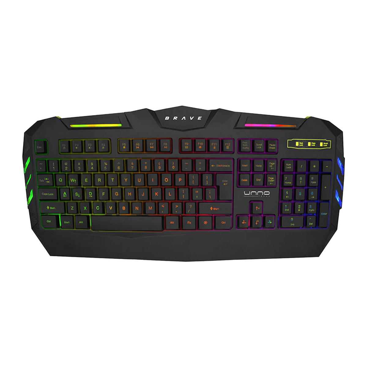 Teclado y mouse gaming Unno Tekno Brave negro