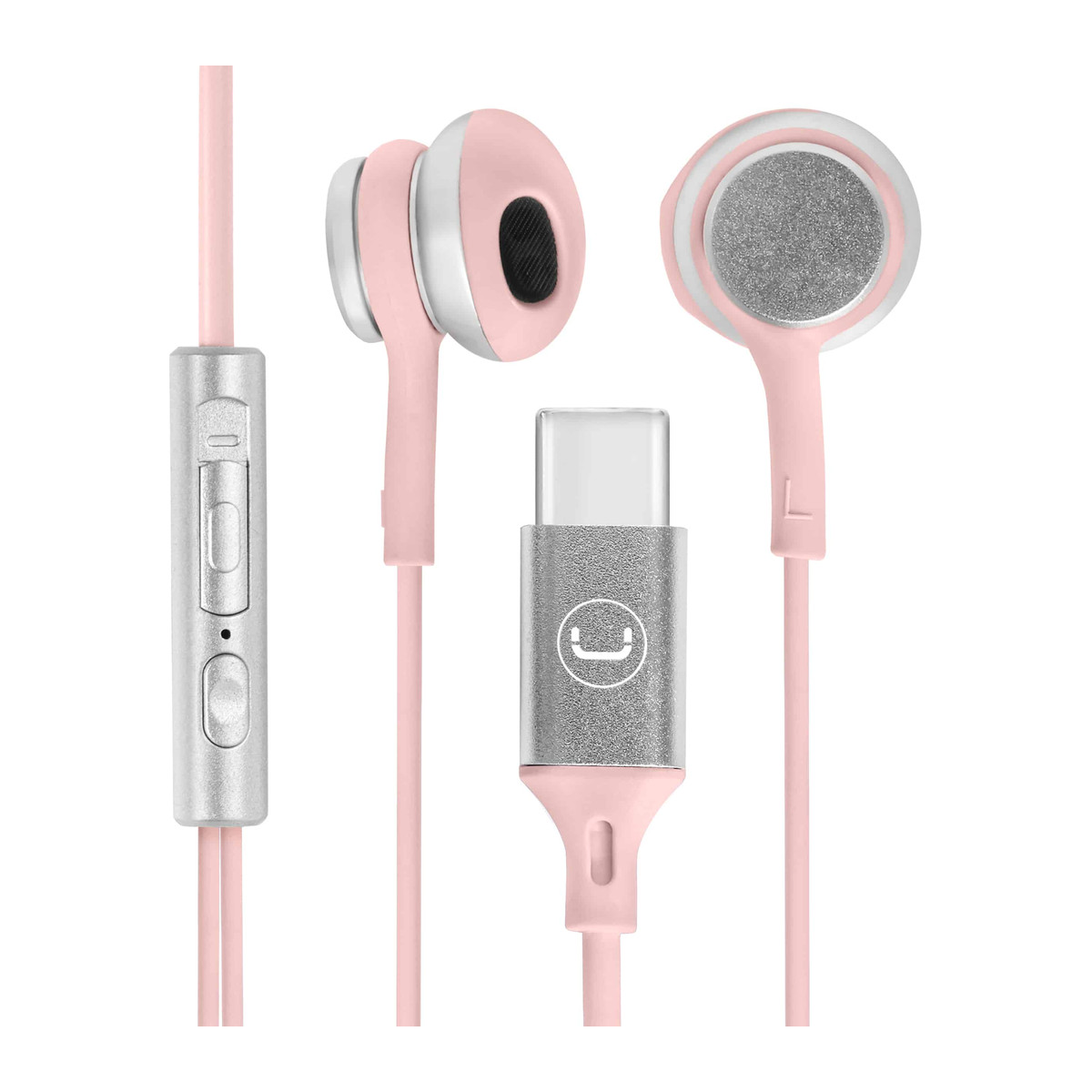 Audífonos in-ear Unno Tekno HS7005PK USB-C rosado