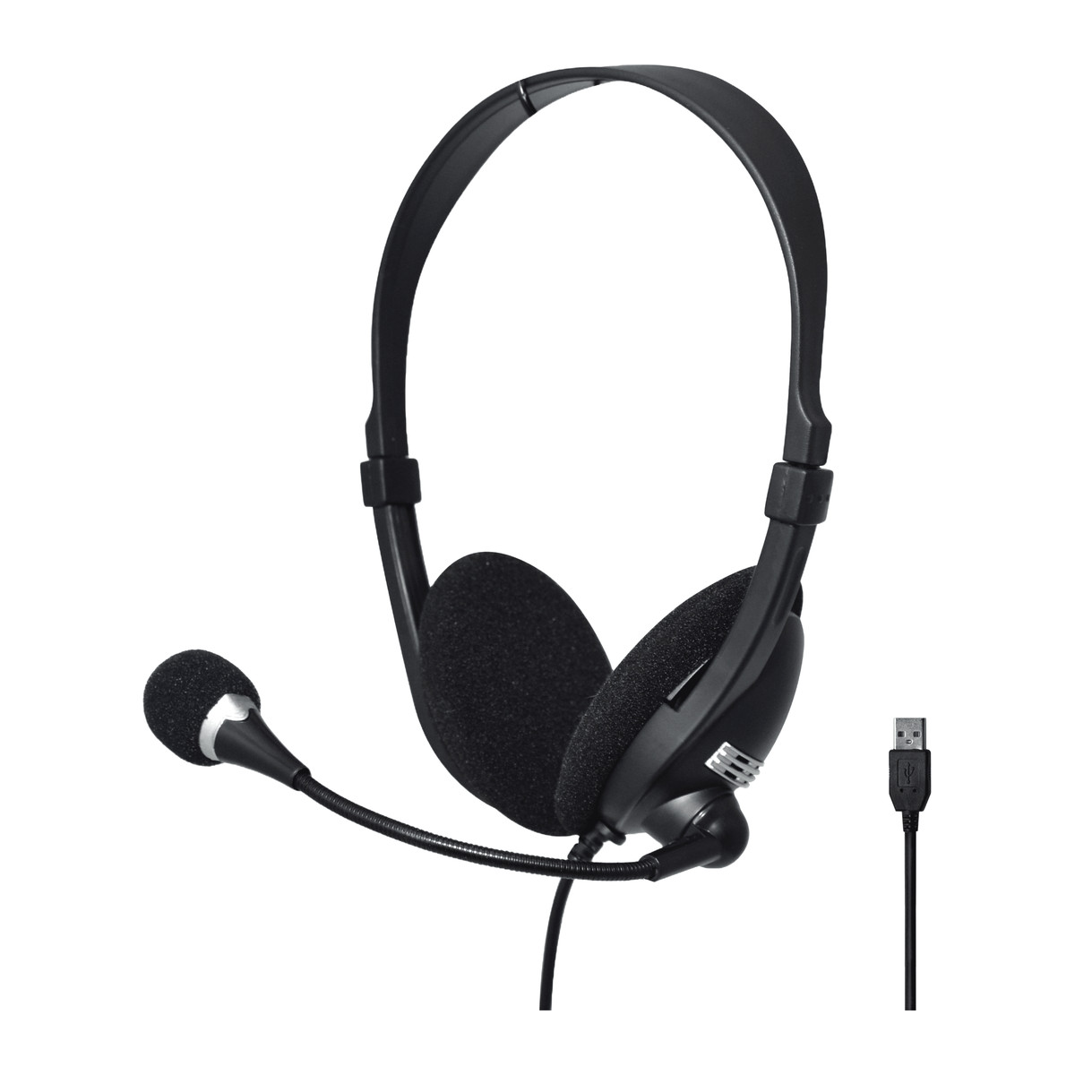 Audífonos Tipo Headset Unno Tekno HS7205BK USB Ace5 Con Micrófono Negro