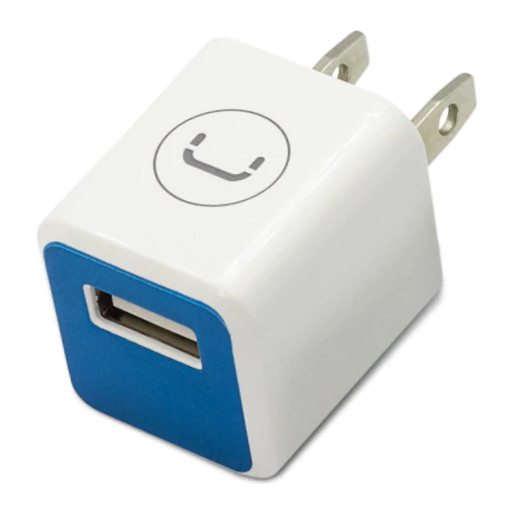 Cargador de Pared Unno Tekno PW5051WT USB 1,0A/5V Blanco/Azul