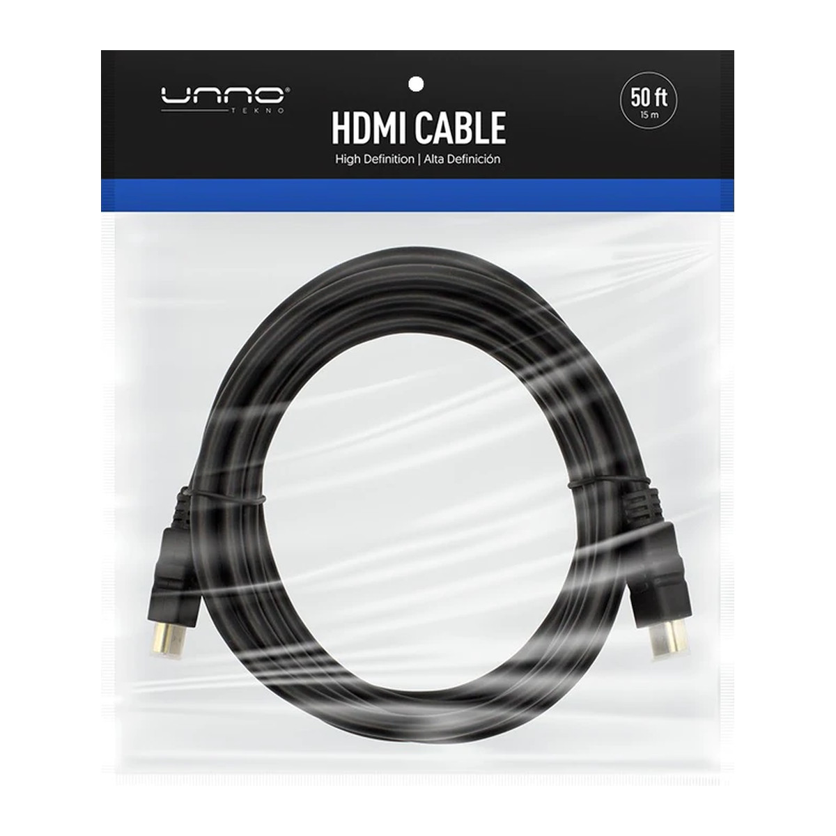 Cable HDMI Unno Tekno CB4150BK 15 Metros Macho-Macho Negro