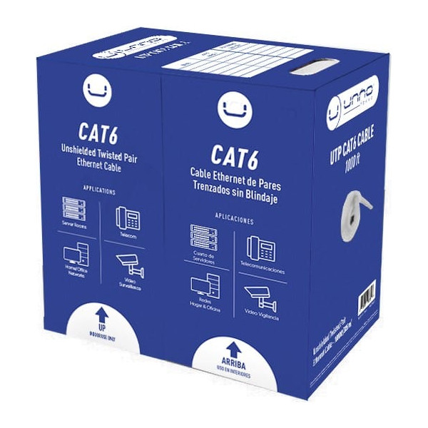 Cable de red Unno Tekno CB4399GY UTP CAT6 305m