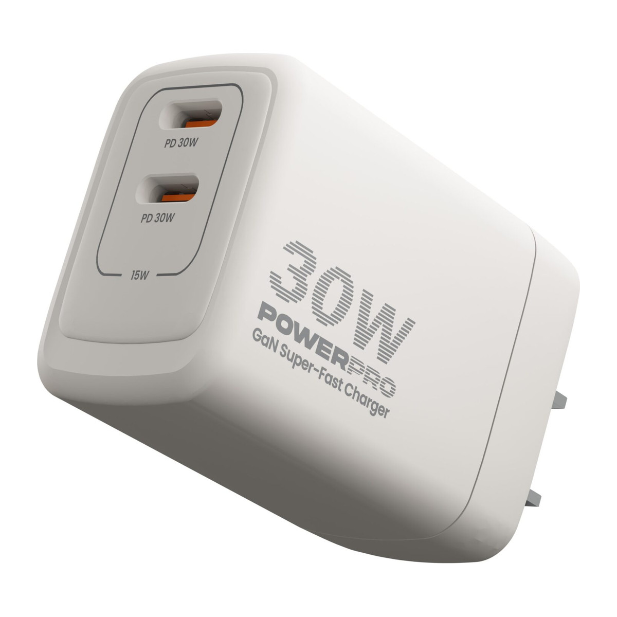 Cargador de Pared Unno Tekno PW5064WT PowerPro Dual USB-C 30W Blanco