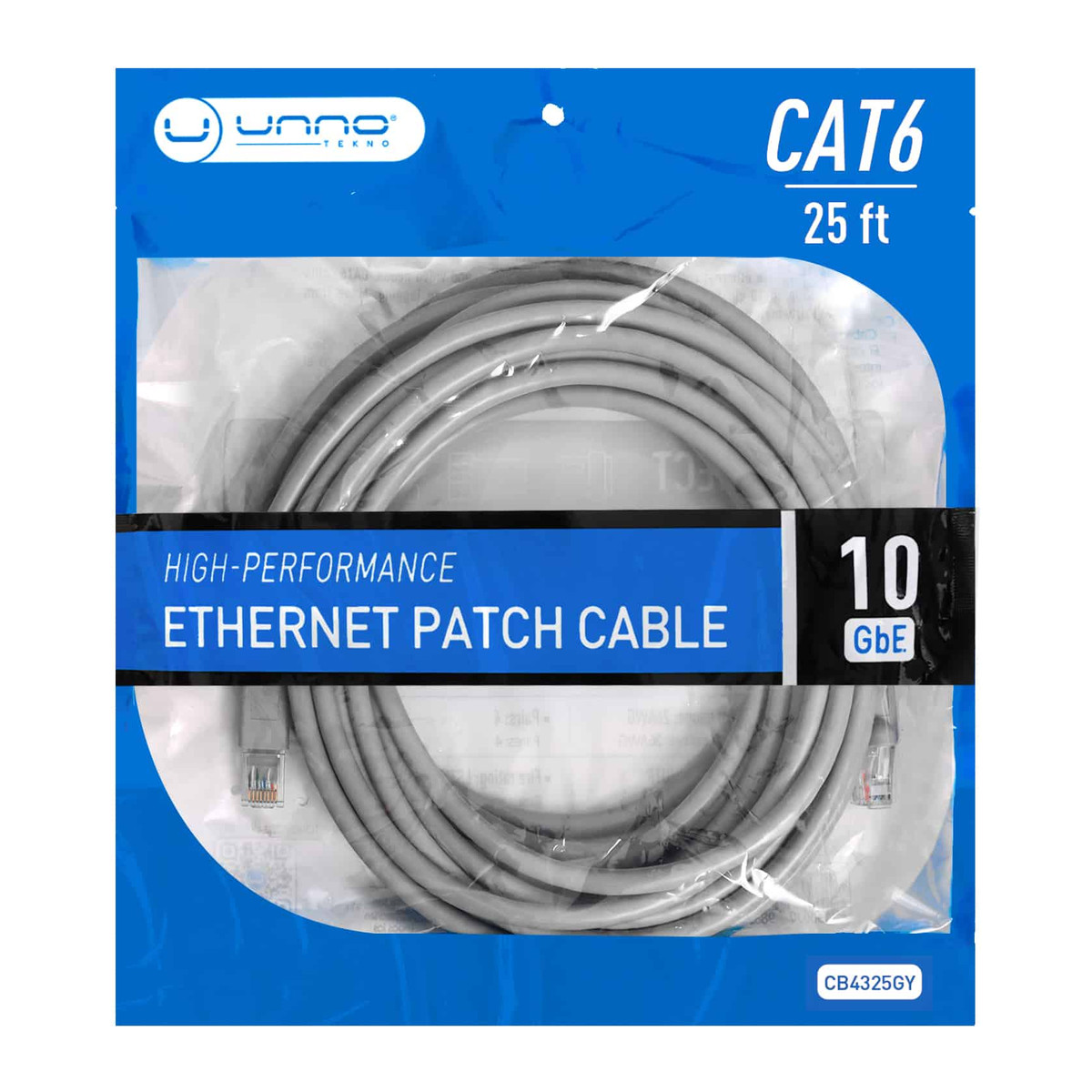Cable de red CAT6 Unno Tekno CB4325GY 7.6 m Gris