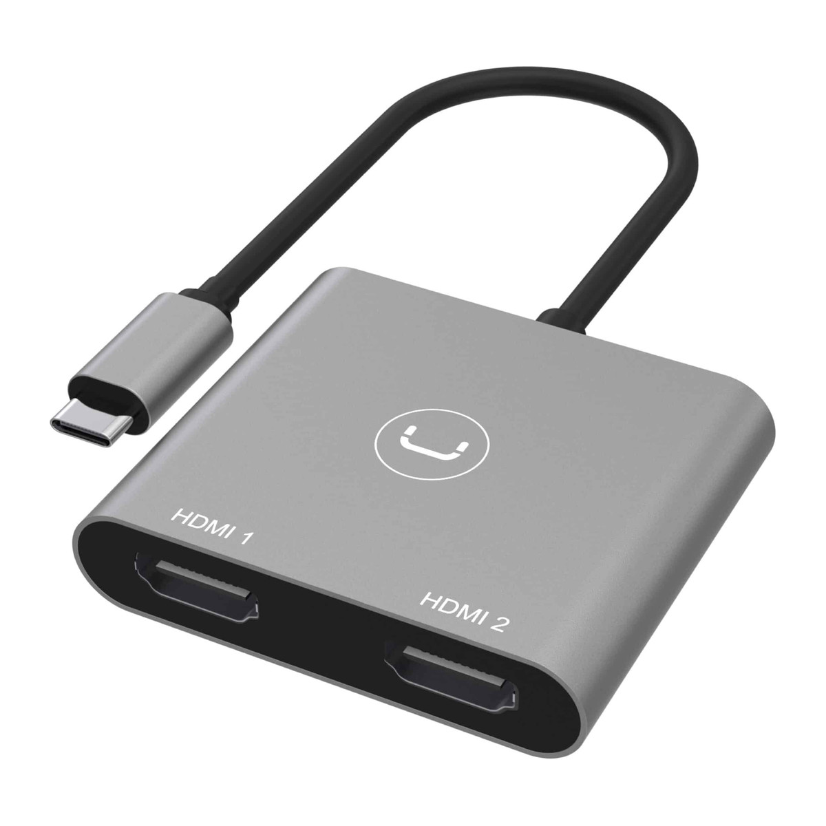 Adaptador USB-C a doble HDMI Unno Tekno HB1103GY Gris