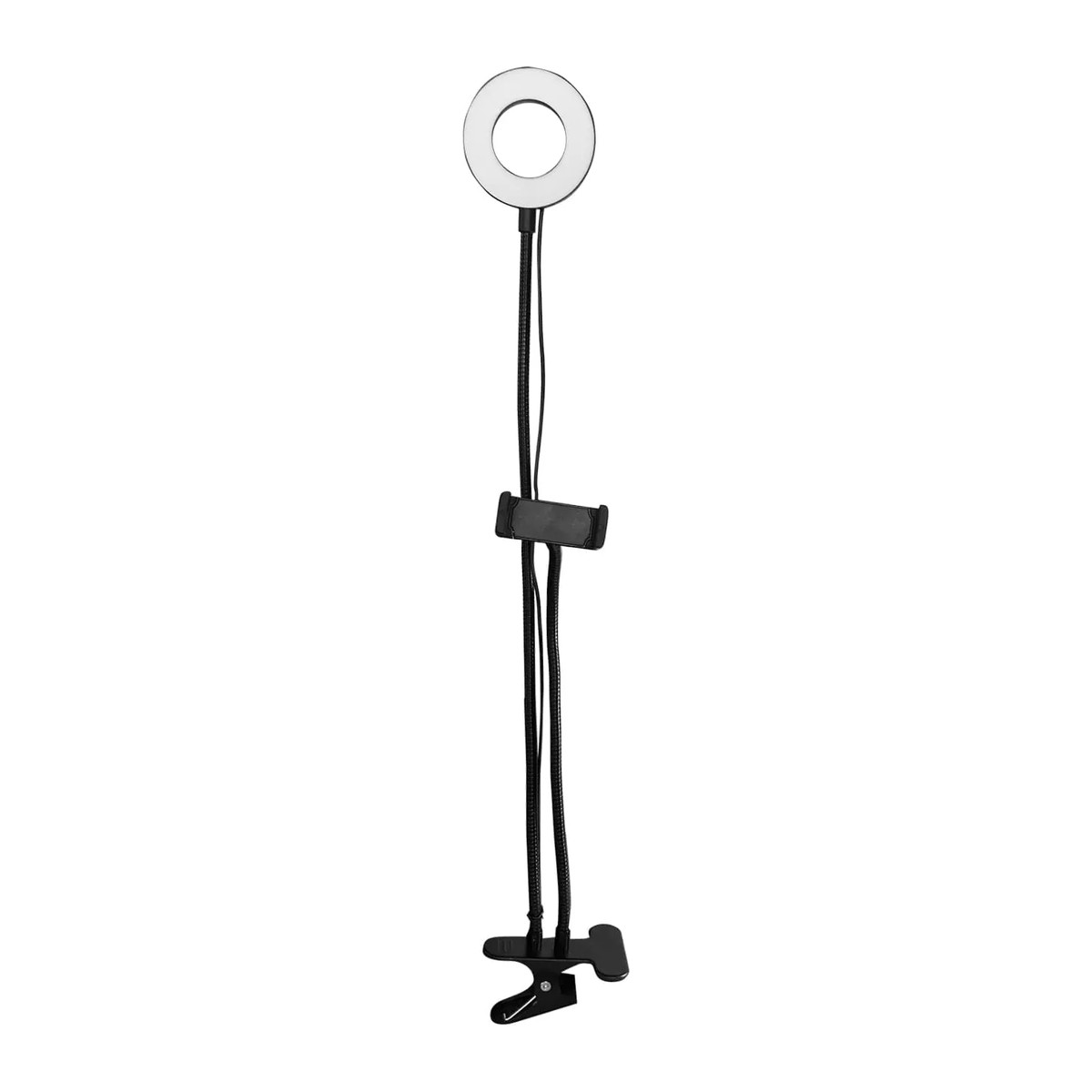 Aro de luz VTA con soporte ajustable para celular USB Negro