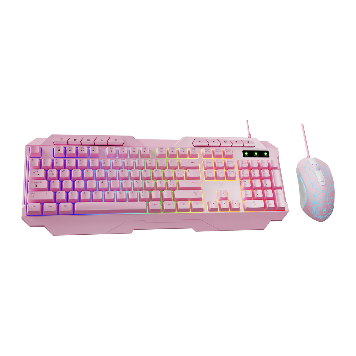 Teclado y mouse Xtech XTK-540S Rosa
