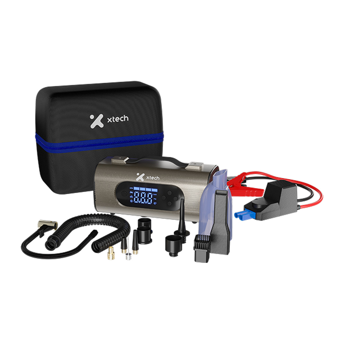 Arrancador de batería e inflador Xtech ResQRide XTA-830 8 en 1 Gris