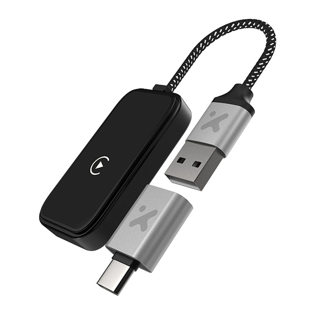 Adaptador inalámbrico Xtech XTA-938 para CarPlay y Android Auto Negro