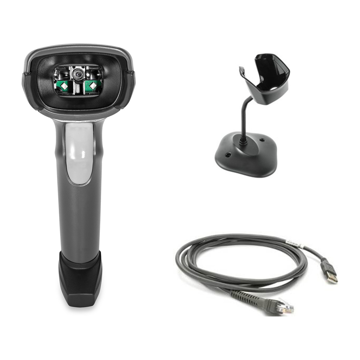 Lector de código de barras Zebra DS2208 1D/2D USB con base Negro